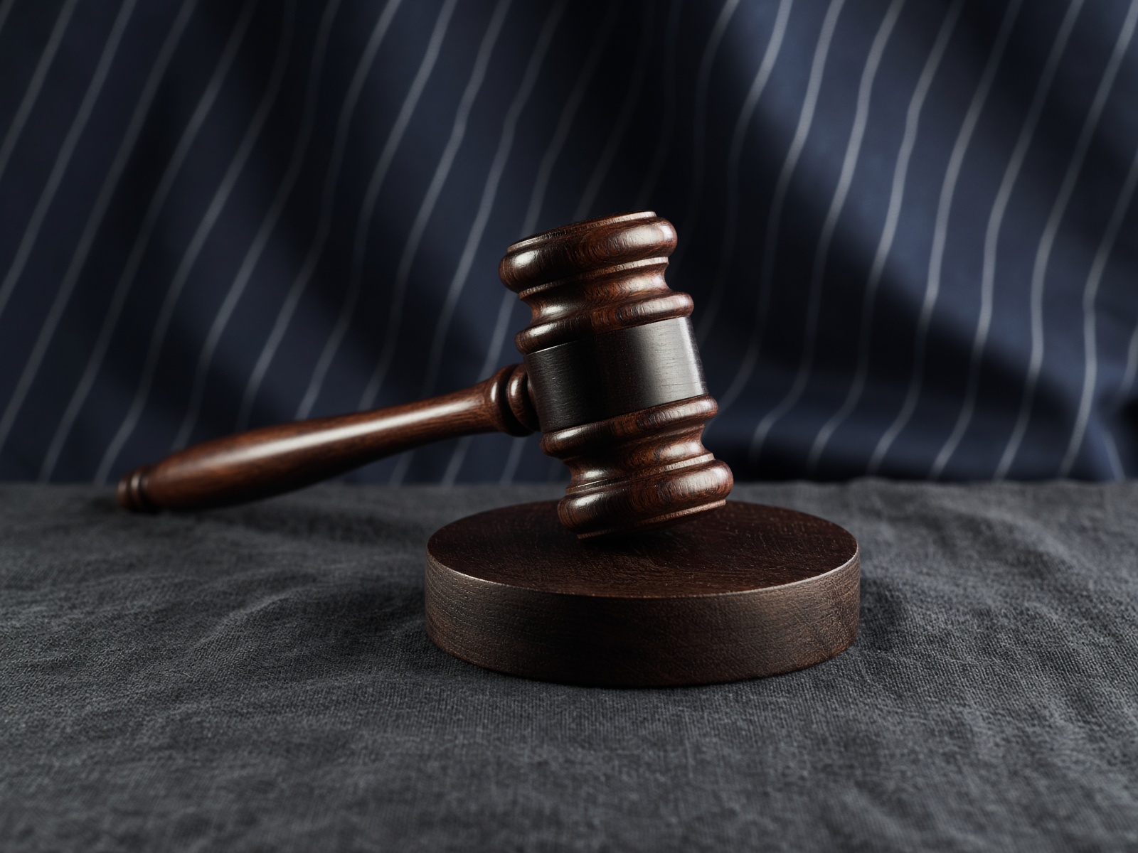 Auctioneer’s gavel on a timber block